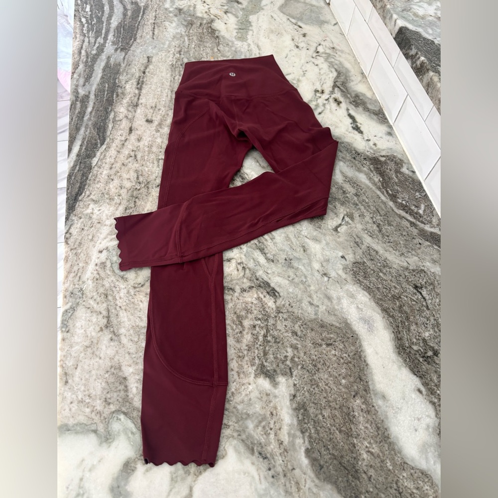 Lululemon Burgundy Leggings, SIZE 0 - Picture 3 of 7